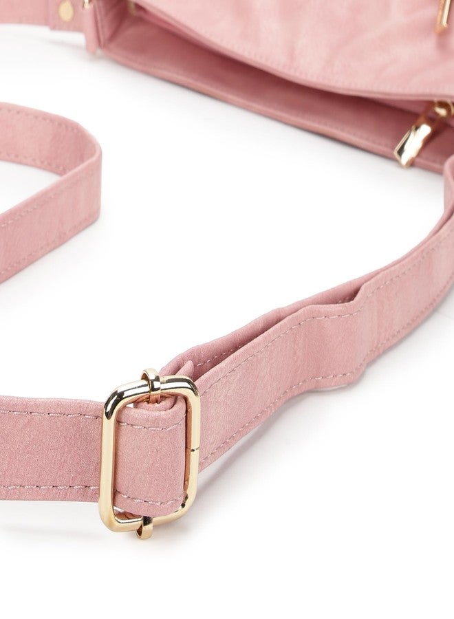 fastrack Pink Sling Bag for Women | Sleek Faux Leather Crossbody with Quick-Access Pocket, Adjustable Strap & Minimal Design | Lightweight Everyday Sling for Casual Outings & College - Image 5